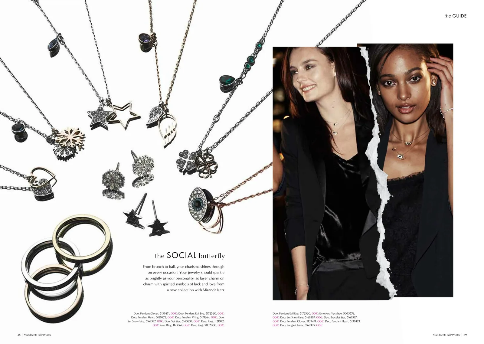 Multifacets spread The social butterfly: star pendants and earrings with two models