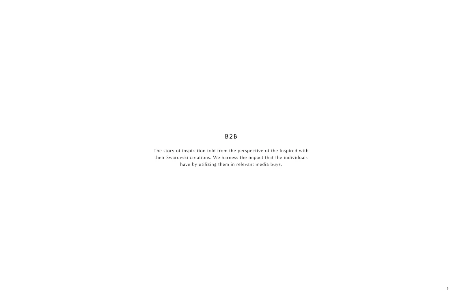Swarovski brand book page: B2B introduction copy