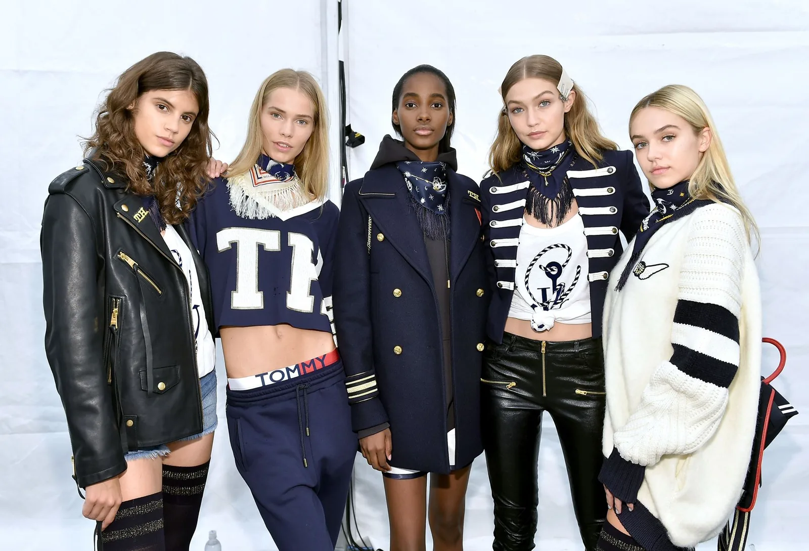 TommyNow backstage: Gigi Hadid and four models in navy and white nautical looks